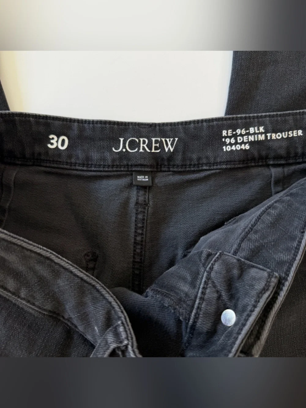 J. Crew Jeans Womens 30 ‘96 Denim Trouser Sailor Pockets Stretch Black - Picture 4 of 7